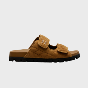 Quilted Suede Slides