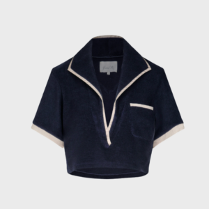 Misty Hem Cropped Cotton-Terry Shirt