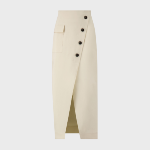 Stretch Cotton Asymmetrical Skirt