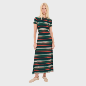 Noelle Dress in Striped Jersey