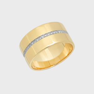 Cigar Band with Pave Diamond Row