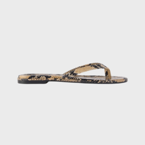 Melody Snake Effect Leather Flip Flops