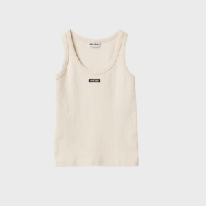 Garment Dyed Ribbed Knit Jersey Top