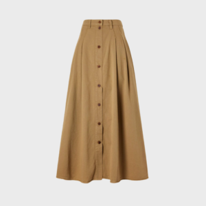 The Venetian pleated cotton-twill midi skirt