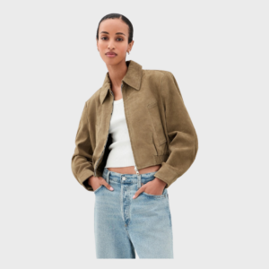 Nahla Cropped Goatskin Suede Jacket