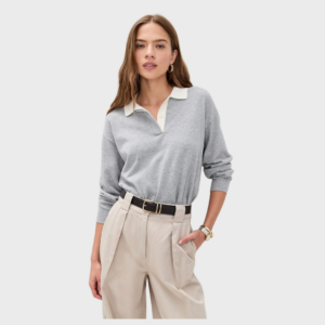 Angelina Polo Sweater In Cotton Cashmere