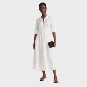 Claudine Short Sleeve Shirt Midi Dress