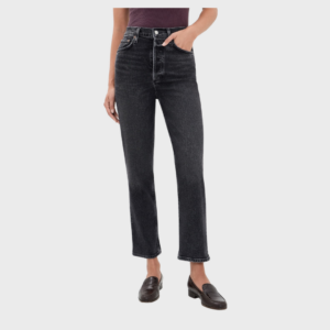 90s Pinch Waist Crop High Rise Straight Jeans 27.5"