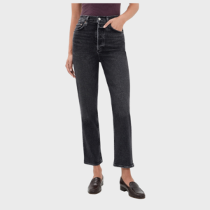 90s Pinch Waist Crop High Rise Straight Jeans