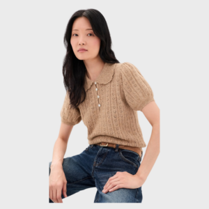 Short Sleeve Pointelle Polo