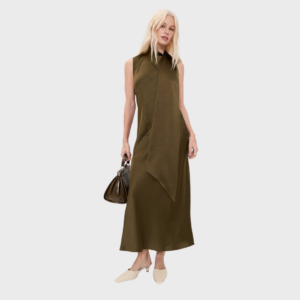 Draped Scarf Tie Sleeveless Dress