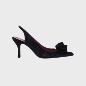 Floral Velvet Slingback Pumps