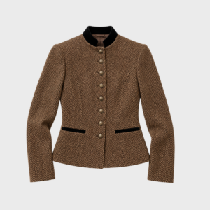 Brown Herringbone Annabelle Kamel Blazer